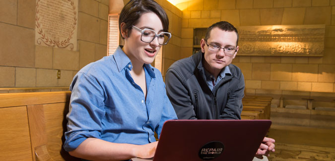 Student Sarah Koros with advisor Brock Bahler